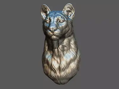 Puma cougar bust 3D print model