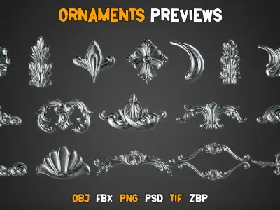 150 High Quality Ornaments Brushes   Vol 26   3D model