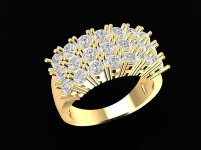 Diamond ring for engagement or anniversary 1691 3D print model