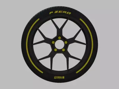 Miniature Konig Diverge Rim and Tire - 3D Print - No Textures 3D print model