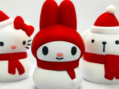 Christmas Special Cute Kitty Snowman Collection 3D print model