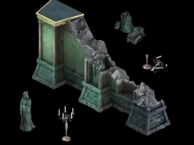 Game Palace of the Earth - Half-Born Palace Wall 01 3D model