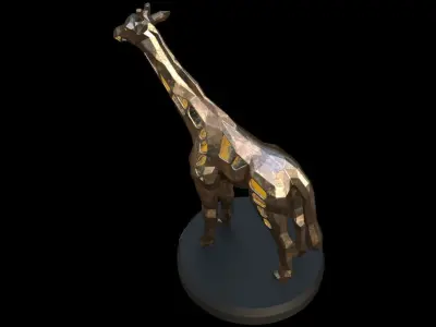 Steampunk Giraffe Low-poly 3D model