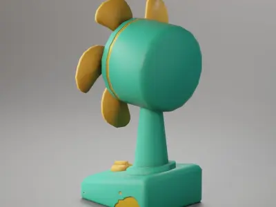 Desk Fan Low-poly 3D model