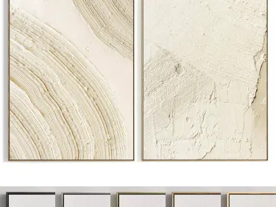 Plaster Two Photo Frame 397 Low-poly 3D model