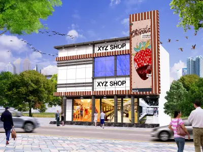 archhitectural building Low-poly 3D model