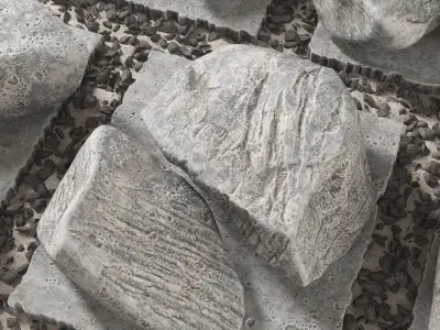 Slab tile gravel monument n1 3D model