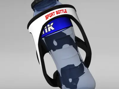 MTB bicycle sport bottle with cage 3D model