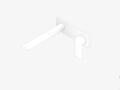 Wall Mixer Set - Luxury - Green Low-poly 3D model