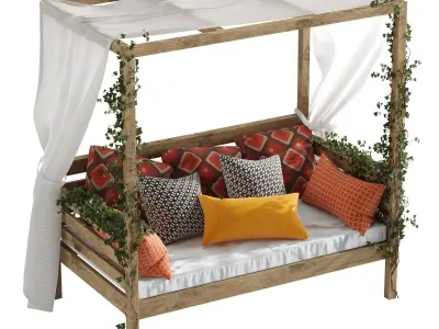 Garden daybed 3D model