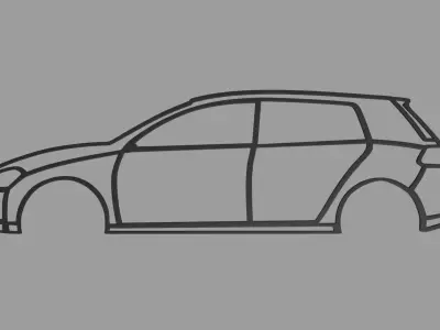 Volkswagen Golf Wall Silhouette 3D print model