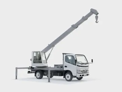 Toyota Dyna 1999 Crane Set Low-poly 3D model