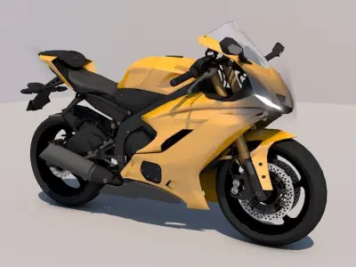 Yamaha YZF 6 3D model - Heavy Bike - Sports Bikes LowPoly Low-poly 3D model
