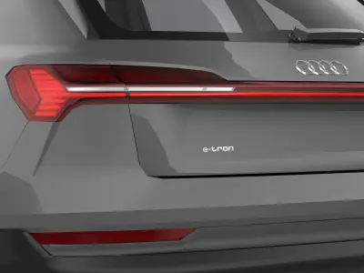 Audi E-Tron 2020 LOW POLY Low-poly 3D model