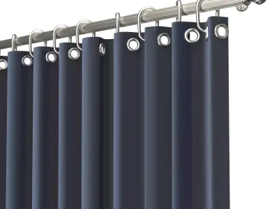 Cornice Classic Curtain 02 Chrome Low-poly 3D model