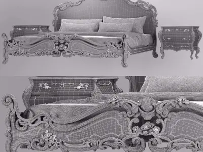 rococo bed 3D model
