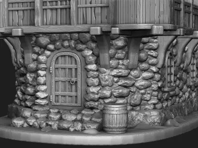 Medieval house 3D print model