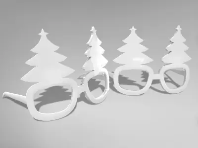 Christmas Glassess Low-poly 3D model