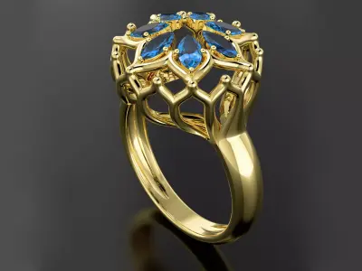 Cluster ring 3D print model get