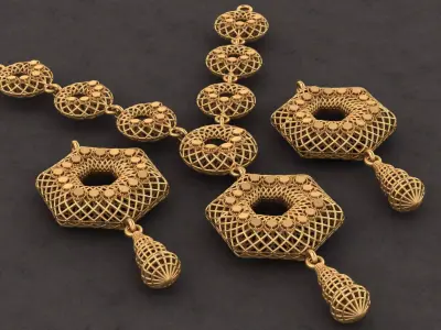 A UNIQUE PRINTABLE GOLD LOCKET SET DESIGN 3D print model
