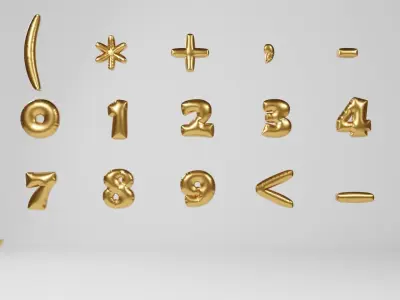 Ballons letters Symbols Numbers Pack 3D model