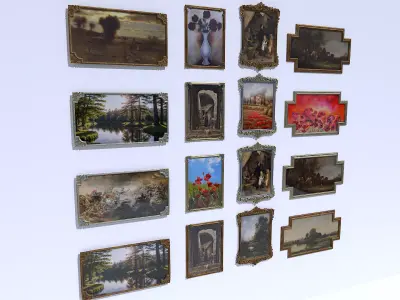 Metal Picture Frames Low-poly 3D model