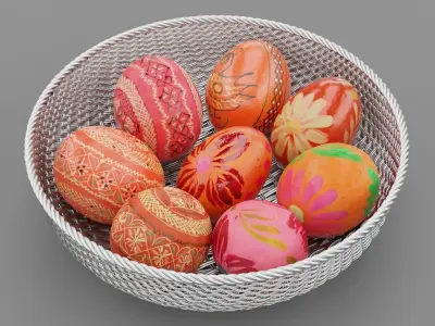 Easter egg collection Low-poly 3D model