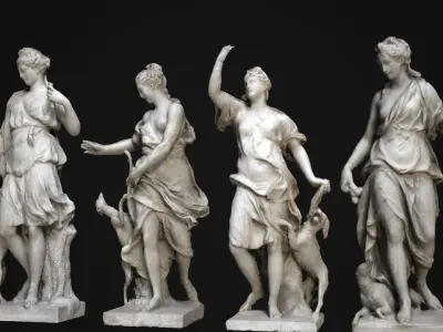 Diane statues Low-poly 3D model