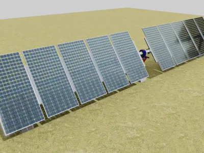Solar Tracker Systems Type-3 3D model