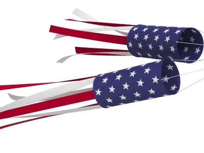 American Flag Windsock 3D model