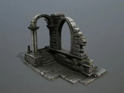 Ruin Gate Low-poly 3D model