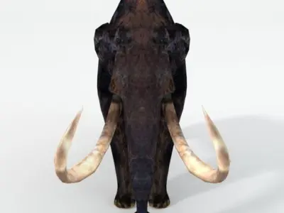 Mammoth woolly with tusks Low-poly 3D model