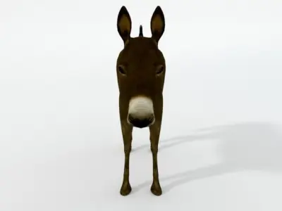 Brown Donkey Low-poly 3D model