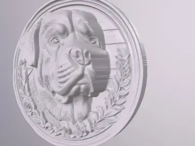Rottweiler 4 basrelief for 3D printing 3D print model