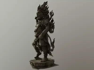 Guardian Deity Stone Statue 3D model