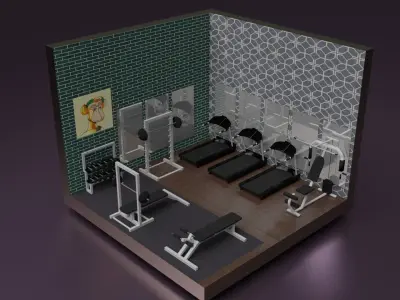 Isometric Gym Room Generate NFT 3D model