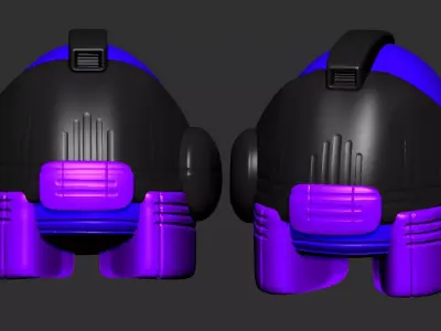 helmet high poly sculpt 3d printable ver 7 3D model 3D model 38