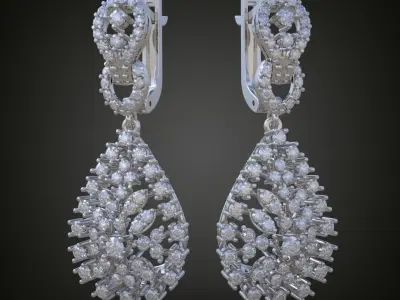 Earring 3D model 3D printable model 0098-10 Free 3D print model