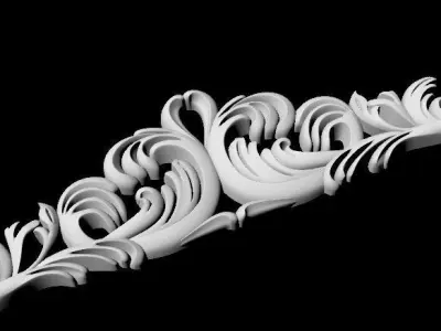 Central decor ornament for furniture 3D model 890