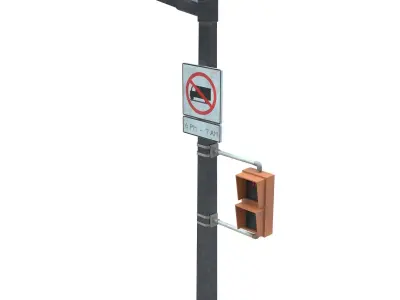 Street Light with Traffic 04 Low-poly 3D model