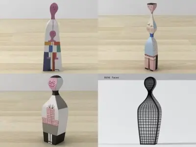 Wooden Dolls 3D model