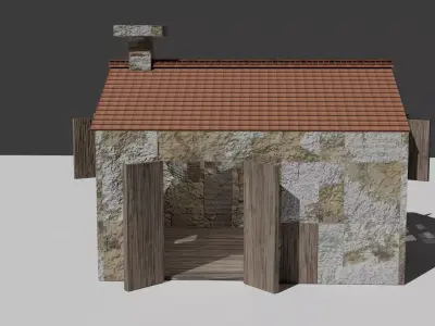 Rustic Cottage 3D Model with High-Quality Textures Free low-poly 3D model
