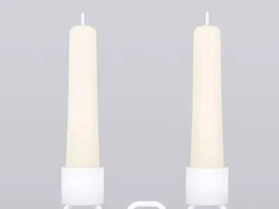 Alphabet E Chain White  Candleholder 3D Model True 4K PBR Render Low-poly 3D model