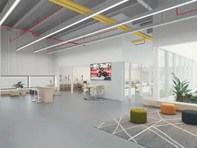 Modern reception lobby Interior 3D model