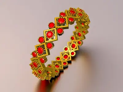 Gold Diamond Pattern Bracelet 3D print model