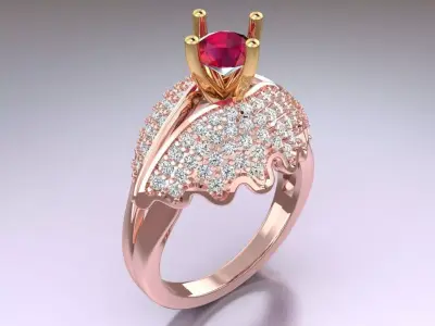 Diamond Ring - Womens Rings - GN176 3D print model