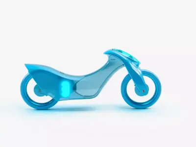 Futuristic Cyan Motorcycle model pack Low-poly 3D model