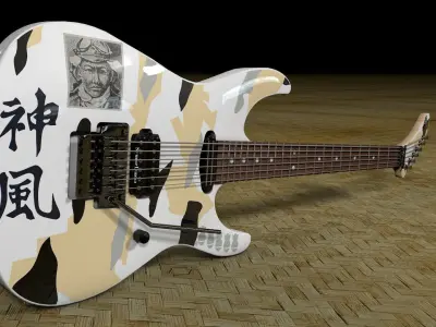 George Lynch ESP kamikaze 3 White 3D model