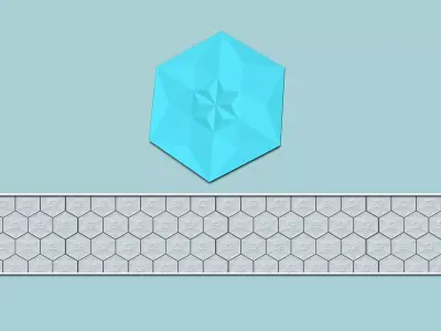 Hexagonal Wall Panel A22 Star - Interior Design Decoration 3D print model