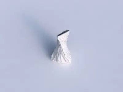 Vase twist puffy tappered triangle with crystal dents 3D print model